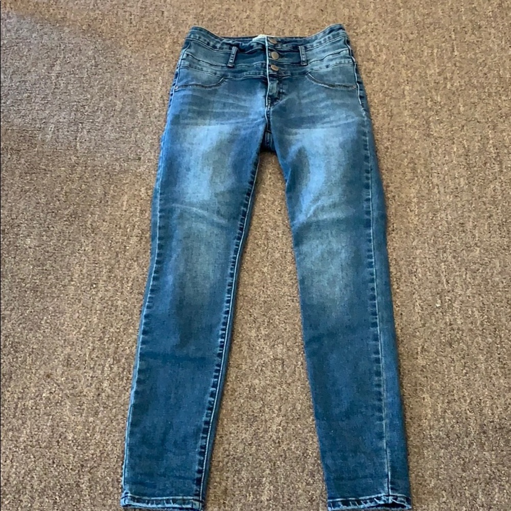 Refuge High Waisted 3 Bottom Denim Jeans